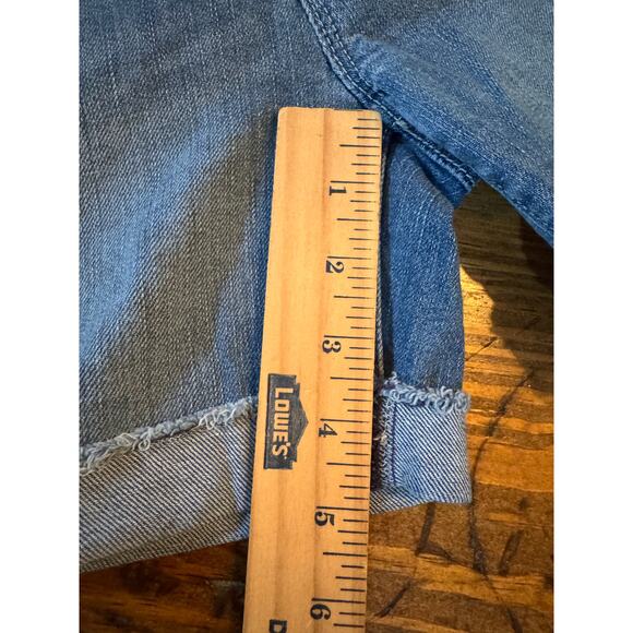 Loft Outlet Shorts Women's Sz 6 Cuffed Mid Rise Midi Cotton Spandex Rolled Denim - Picture 7 of 8